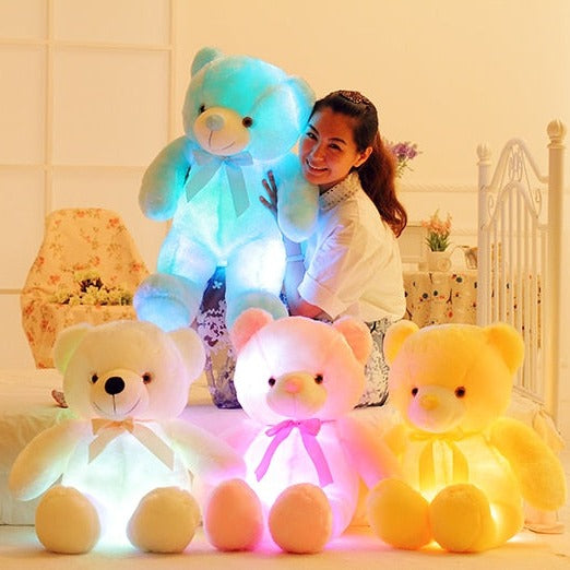 Urso de Pelúcia Criativo com Luzes LED Brilhante e Aconchegante