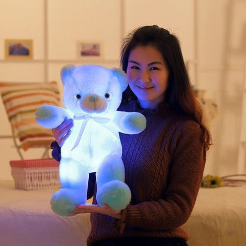 Urso de Pelúcia Criativo com Luzes LED Brilhante e Aconchegante